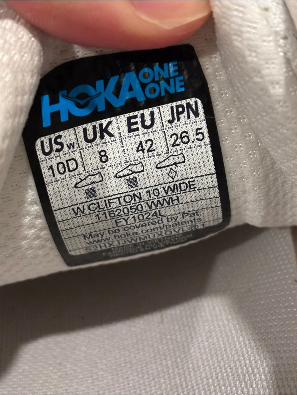 Hoka One One Clifton 10 Wide Triple White Athletic Shoes Womens U.S. 10D - Picture 5 of 6